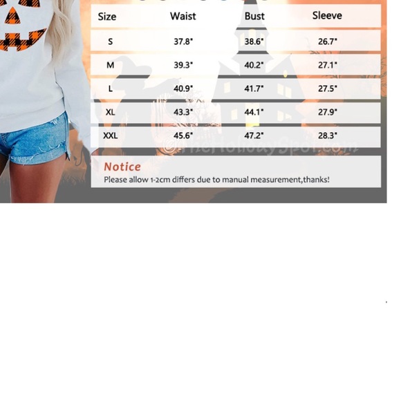 Halloween Pumpkin Face Long Sleeve Sweatshirts - Picture 6 of 6